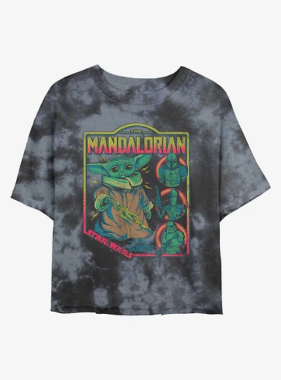 Star Wars The Mandalorian The Child Poster Tie-Dye Girls Crop T-Shirt