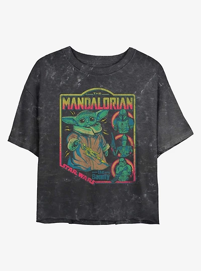 Star Wars The Mandalorian The Child Poster Mineral Wash Girls Crop T-Shirt