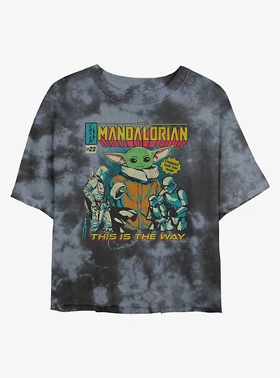 Star Wars The Mandalorian Child Poster Tie-Dye Girls Crop T-Shirt