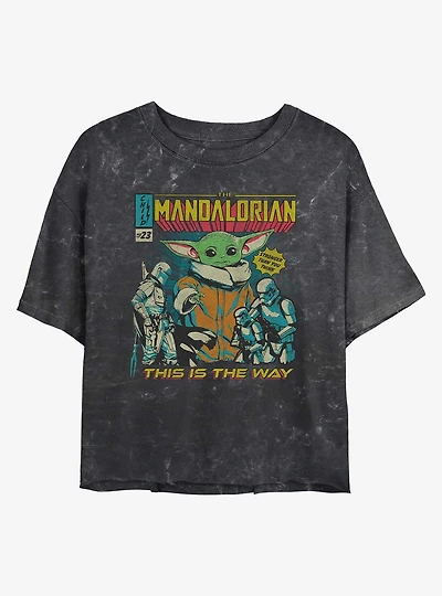 Star Wars The Mandalorian Child Poster Mineral Wash Girls Crop T-Shirt