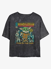 Star Wars The Mandalorian Child Poster Mineral Wash Girls Crop T-Shirt