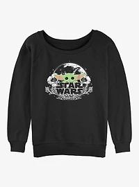 Star Wars The Mandalorian The Child Floral Girls Slouchy Sweatshirt