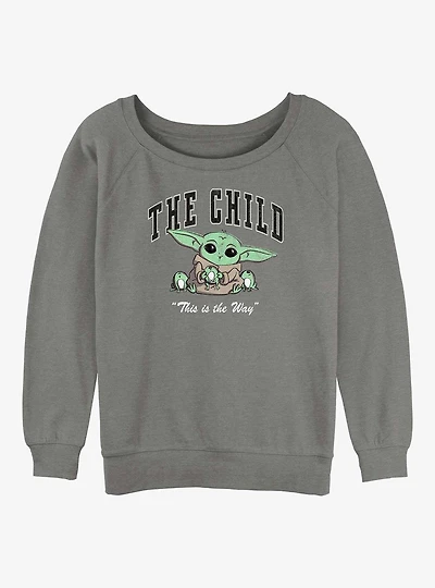 Star Wars The Mandalorian The Child Collegiate Girls Slouchy Sweatshirt