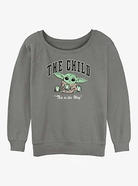 Star Wars The Mandalorian The Child Collegiate Girls Slouchy Sweatshirt