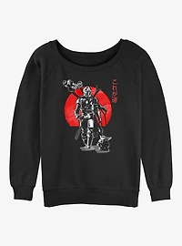 Star Wars The Mandalorian Sumi Ink Red Sun Girls Slouchy Sweatshirt