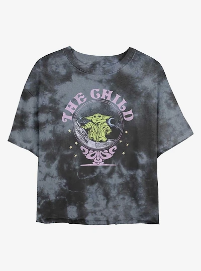 Star Wars The Mandalorian The Child Tie-Dye Girls Crop T-Shirt