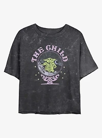 Star Wars The Mandalorian The Child Mineral Wash Girls Crop T-Shirt