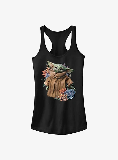 Star Wars The Mandalorian Grogu Flower Baby Girls Tank