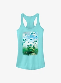 Star Wars The Mandalorian Grogu Watercolor Frogs Poster Girls Tank