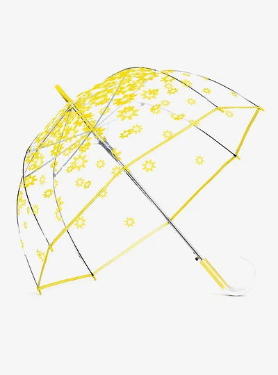 52" Bubble Stick Auto Open Umbrella Smiley Flower