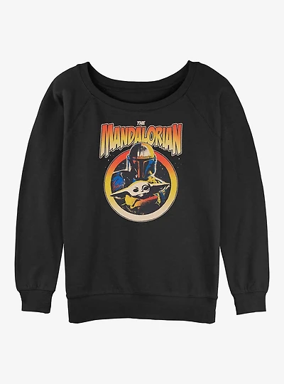 Star Wars The Mandalorian Mando N Child Girls Slouchy Sweatshirt