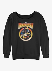 Star Wars The Mandalorian Mando N Child Girls Slouchy Sweatshirt