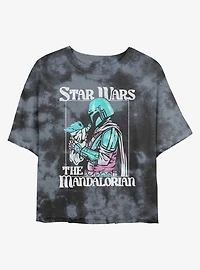 Star Wars The Mandalorian Soft Pop Mando Tie-Dye Girls Crop T-Shirt