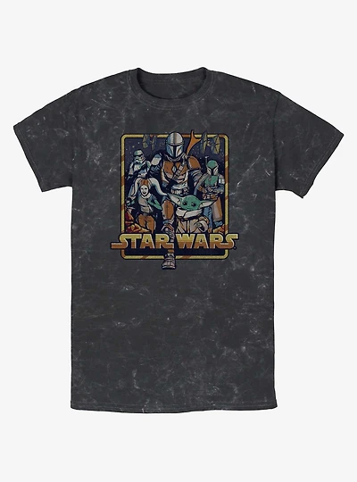 Star Wars The Mandalorian Retro Mandalorian Mineral Wash T-Shirt