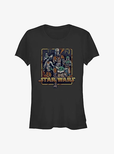 Star Wars The Mandalorian Retro Mandalorian Girls T-Shirt