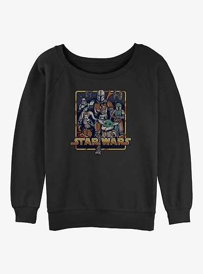 Star Wars The Mandalorian Retro Mandalorian Girls Slouchy Sweatshirt