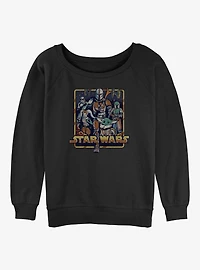 Star Wars The Mandalorian Retro Mandalorian Girls Slouchy Sweatshirt