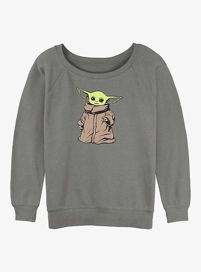 Star Wars The Mandalorian Grogu Force Girls Slouchy Sweatshirt