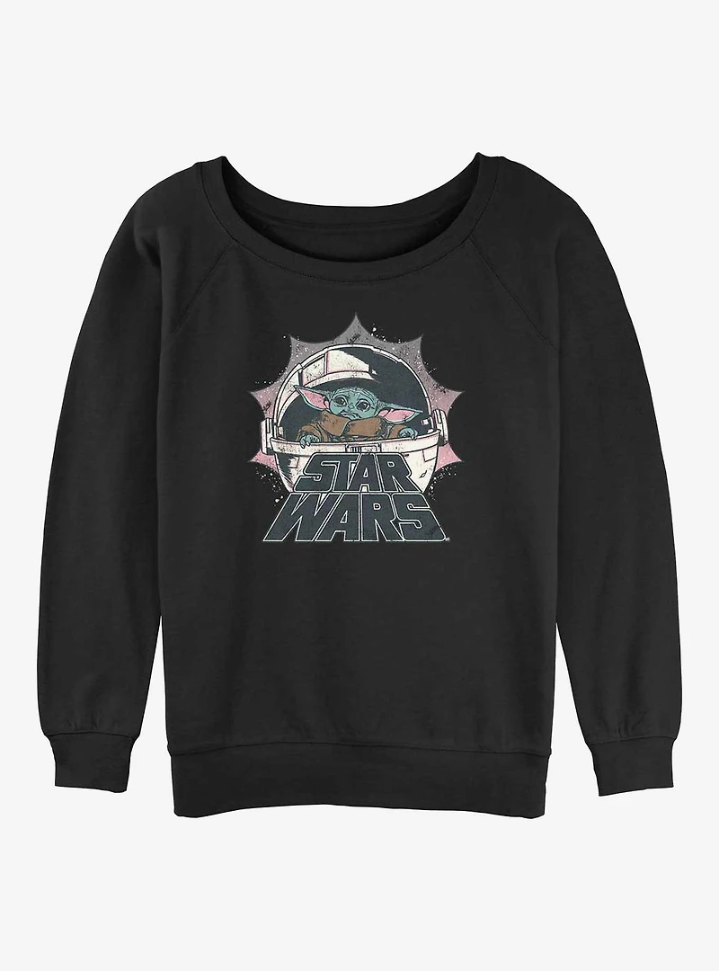 Star Wars The Mandalorian Child Logo Girls Slouchy Sweatshirt