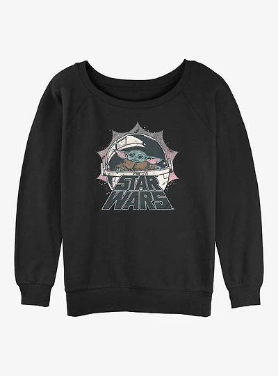 Star Wars The Mandalorian Child Logo Girls Slouchy Sweatshirt