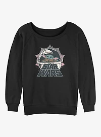 Star Wars The Mandalorian Child Logo Girls Slouchy Sweatshirt