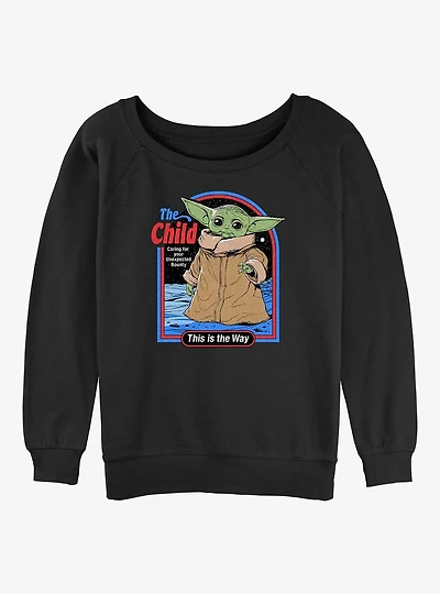 Star Wars The Mandalorian Grogu Unexpected Bounty Womens Slouchy Sweatshirt
