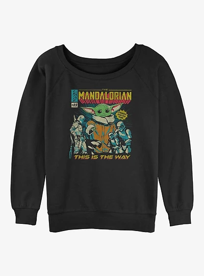 Star Wars The Mandalorian Child Poster Womens Slouchy Sweatshirt