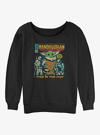 Star Wars The Mandalorian Child Poster Womens Slouchy Sweatshirt