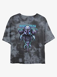 Star Wars The Mandalorian Beskar Triangle Tie-Dye Womens Crop T-Shirt