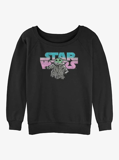 Star Wars The Mandalorian Logo Child Womens Slouchy Sweatshirt