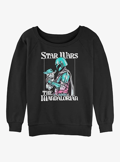 Star Wars The Mandalorian Soft Pop Mando Womens Slouchy Sweatshirt
