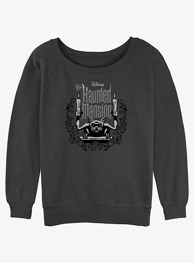 Disney Haunted Mansion Gargoyle With Candles Girls Slouchy Sweatshirt