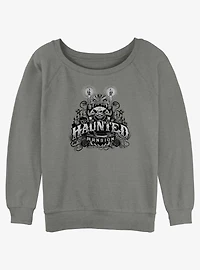 Disney Haunted Mansion Haunted Gargoyle Candles Girls Slouchy Sweatshirt