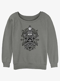 Disney Haunted Mansion Haunted Symbols Girls Slouchy Sweatshirt