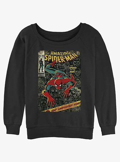 Marvel Spider-Man Comic 100th Anniversary Cover Girls Slouchy Sweatshirt