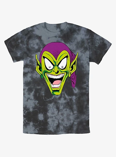 Marvel Spider-Man Green Goblin Head Tie-Dye T-Shirt