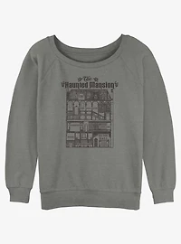 Disney Haunted Mansion Blueprint Womens Slouchy Sweatshirt