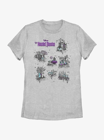 Disney Haunted Mansion Map Womens T-Shirt