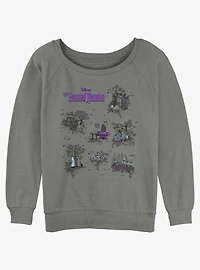 Disney Haunted Mansion Map Womens Slouchy Sweatshirt