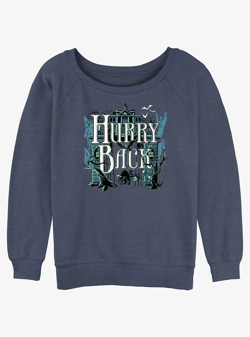 Disney Haunted Mansion Hurry Back Womens Slouchy Sweatshirt