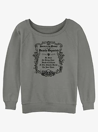 Disney Haunted Mansion Message To The Dearly Departed Womens Slouchy Sweatshirt