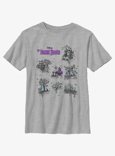 Disney Haunted Mansion Map Youth T-Shirt