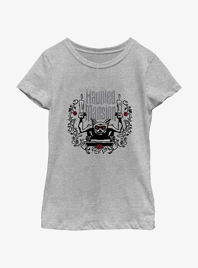 Disney Haunted Mansion Gargoyle With Candles Youth Girls T-Shirt