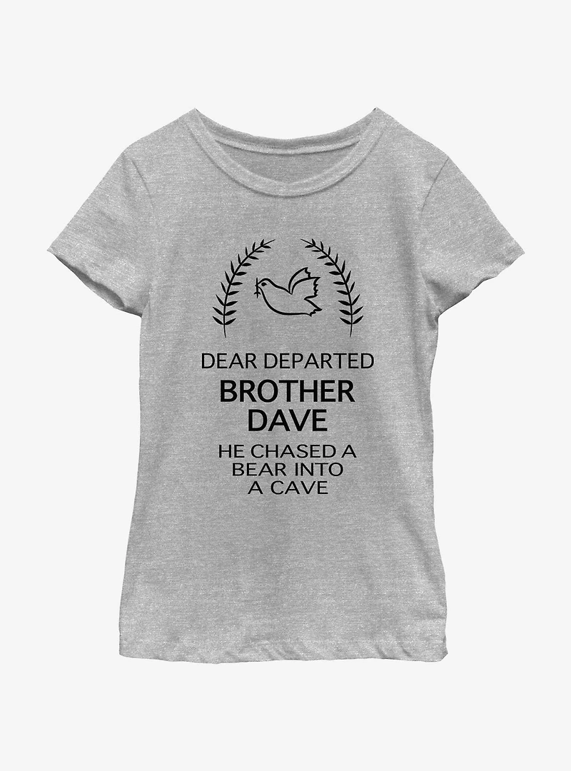 Disney Haunted Mansion Dear Departed Brother Dave Youth Girls T-Shirt