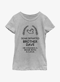 Disney Haunted Mansion Dear Departed Brother Dave Youth Girls T-Shirt