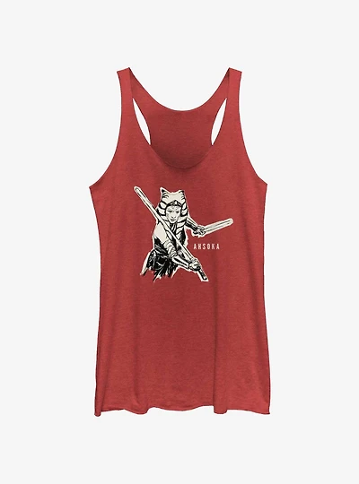 Star Wars Ahsoka Jedi Sketch Girls Tank