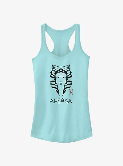Star Wars Ahsoka Face Portrait Girls Tank