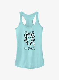 Star Wars Ahsoka Face Portrait Girls Tank