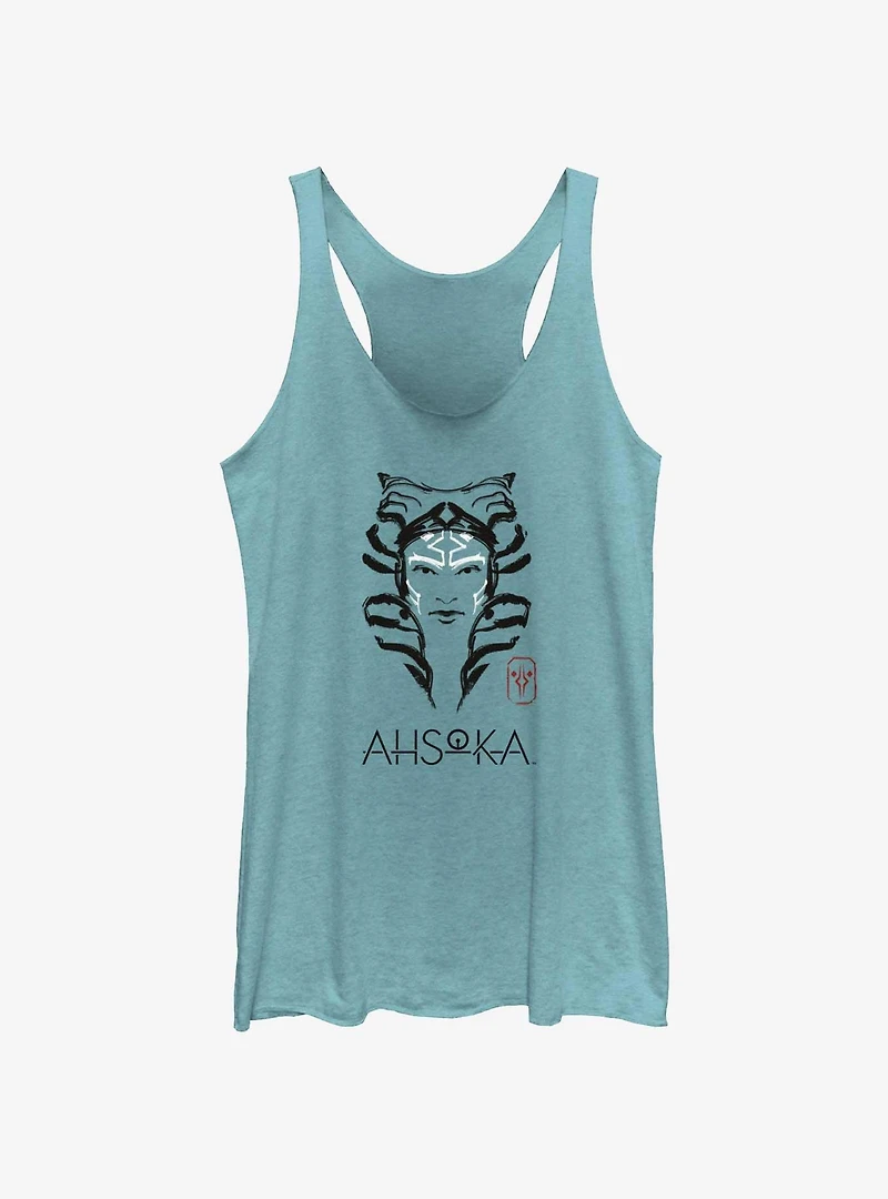 Star Wars Ahsoka Face Portrait Girls Tank