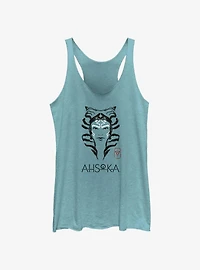 Star Wars Ahsoka Face Portrait Girls Tank
